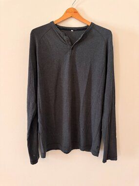 Public Rec Dark Grey 3-Button Collar Long Sleeve Shirt